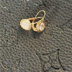 Vintage
 1.25 carat Cubic Zirconia- Solid 14k Yellow Gold Earrings 2.4g